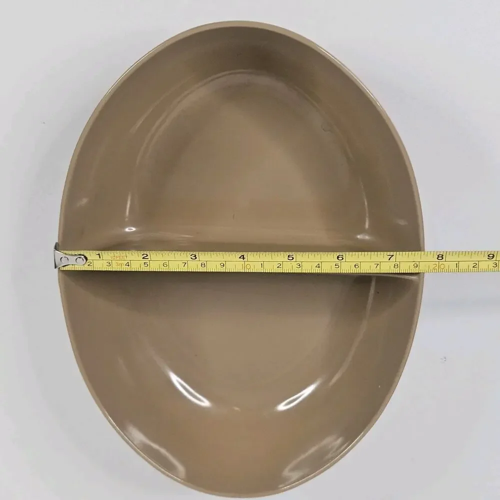 Mid Century Melmac Boonton Divided 2 Cups Serving Bowl Brown Vintage Tableware